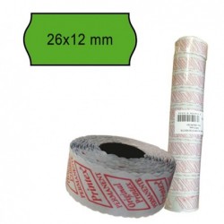 Rotolo da 1000 etichette a onda per Printex Smart 8/2612 26x12 mm adesivo permanente verde Printex pack 10 rotoli