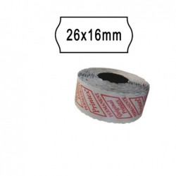 Rotolo da 1000 etichette a onda per Printex Smart 16/2616 e Z Maxi 6/2616 26x16 mm adesivo permanente bianco Printex 10 rotoli