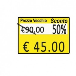 Rotolo da 600 etichette per Printex Z 17 PREZZO VECCHIO…SCONTO… 26x19 mm adesivo permanente giallo Printex pack 10 rotoli