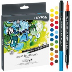 Pennarelli Aqua Brush Duo punte 2,00 4,00 mm Lyra astuccio 24 pezzi