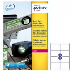 Etichette adesive L4715 in poliestere laser permanenti 99,1 x 67,7 mm 8 et/fg 20 fogli bianco Avery