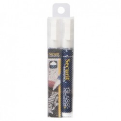 Marcatore a gesso liquido waterproof punta da 2,006,00mm bianco Securit conf. 2 pezzi