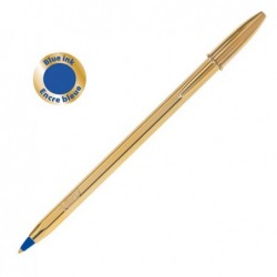 Penna a sfera Cristal Shine con cappuccio punta media 1,0 mm blu fusto gold Bic scatola 20 pezzi