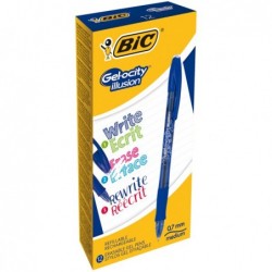 Penna sfera Gelocity Illusion gel cancellabile punta 0,7 mm blu Bic conf. 12 pezzi