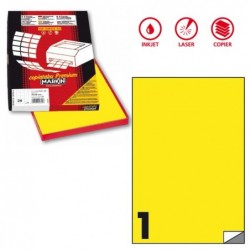 Etichette adesive C/503 in carta permanenti 210 x 297 mm 1 et/fg 100 fogli giallo fluo Markin