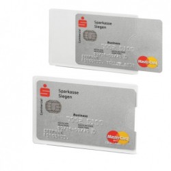 Tasca porta carte di credito RFID Secure PPL 5,4x8,7 cm trasparente/argento Durable