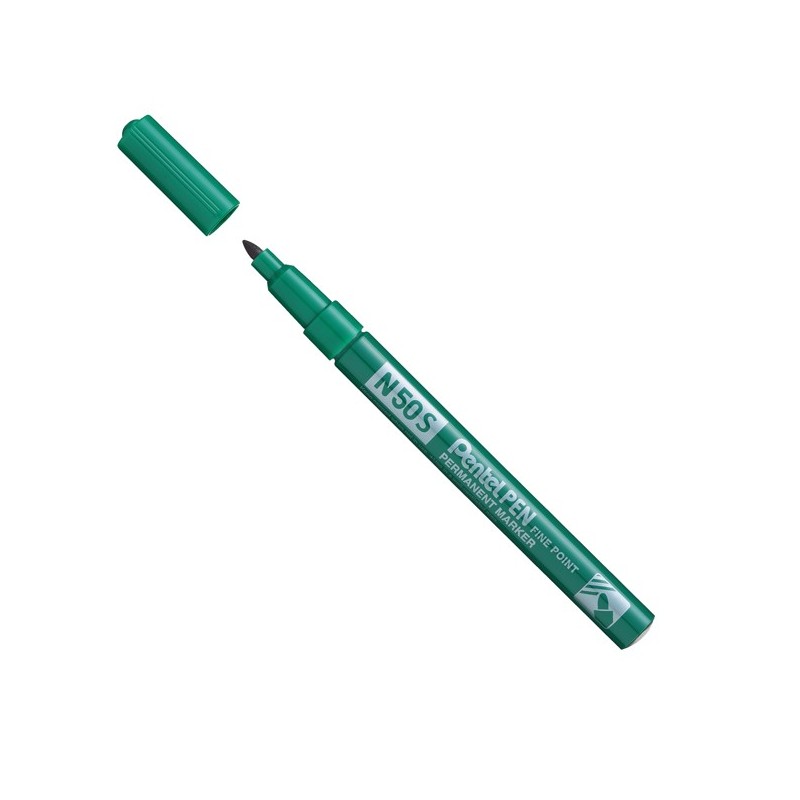 Marcatore permanente N50S punta tonda verde Pentel