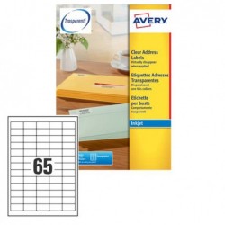 Etichette adesive J8651 in carta angoli arrotondati inkjet permanenti 38,1 x 21,2 mm 65 et/fg 25 fogli bianco Avery