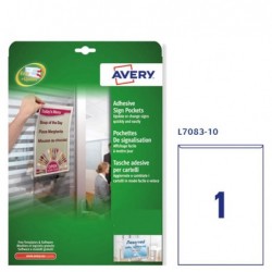 Tasche adesive L7083 permanenti 21 x 29,7 cm trasparente Avery conf. 10 pezzi