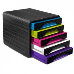 Cassettiera Smoove 36 x 28,8 x 27 cm 5 cassetti standard nero/multicolore Cep