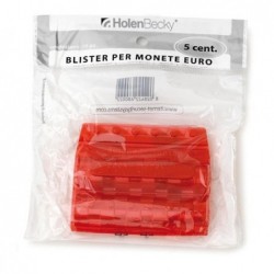 Portamonete PVC 5 cent rosso HolenBecky blister 20 pezzi