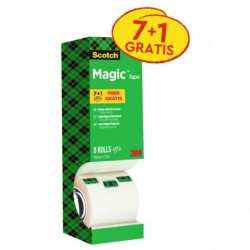 Nastro adesivo Magic™ 810 permanente 1,9 cm x 33 m trasparente Scotch Value Pack 7+1 rotoli