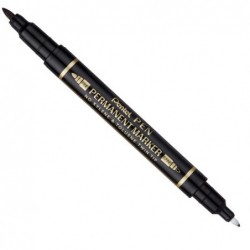 Marcatore permanente Twin tip doppia punta fineextra fine nero Pentel