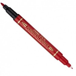 Marcatore permanente Twin tip doppia punta fineextra fine rosso Pentel