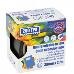 Nastro adesivo telato TPA 200 3,8 cm x 2,7 m nero Eurocel