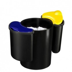 Cestino raccolta differenziata 516 altezza 33,7 cm diametro 26 cm nero/giallo/blu Cep