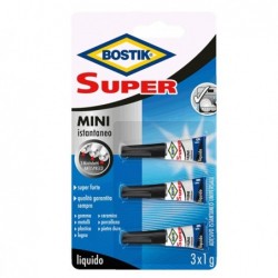 Colla istantanea universale Super Mini blister 3 x 1 gr trasparente Bostik