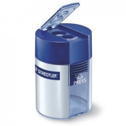 Temperamatite 2 fori con contenitore blu Staedtler