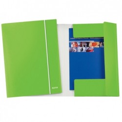 Cartella con elastico WOW cartoncino plastificato 3 lembi 25x35 cm verde lime Leitz