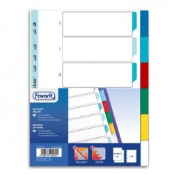 Divisori Neutri a 6 tacche PP A4 colori assortiti Favorit