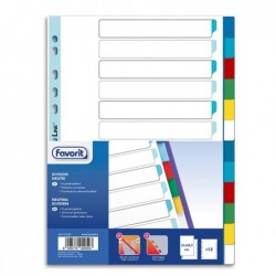 Divisori Neutri a 12 tacche PP A4 colori assortiti Favorit