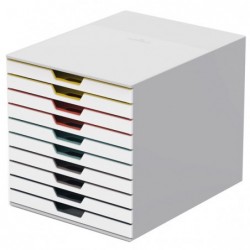 Cassettiera 10 cassetti colorati varicolor bianco ghiaccio 2,5cm Durable