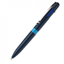 Penna a sfera Take 4 punta media 4 colori fusto blu Schneider