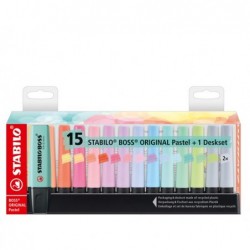 Evidenziatori Stabilo Boss Pastel colori assortiti tratto 2 5 mm Stabilo deskset 15 pezzi