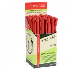 Penna sfera Tratto Uno Green punta media 1 mm rosso Tratto conf. 50 pezzi