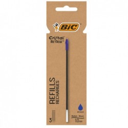 Refill sfera Cristal® Re'New punta 1 mm blu BIC® blister 3 pezzi