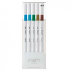 Fineliner Emott tratto 0.4 mm colori assortiti island Uni Mitsubishi conf. 5 pezzi