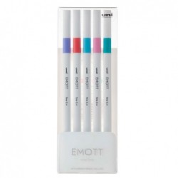 Fineliner Emott tratto 0.4 mm colori assortiti candy pop Uni Mitsubishi conf. 5 pezzi