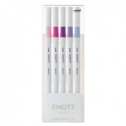 Fineliner Emott tratto 0.4 mm colori assortiti floral Uni Mitsubishi conf. 5 pezzi