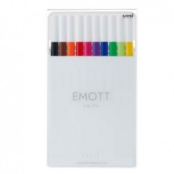 Fineliner Emott tratto 0.4 mm colori assortiti standard Uni Mitsubishi conf. 10 pezzi