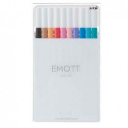 Fineliner Emott tratto 0.4 mm colori assortiti soft pastel Uni Mitsubishi conf. 10 pezzi