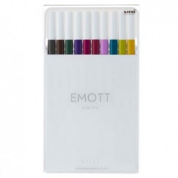 Fineliner Emott tratto 0.4 mm colori assortiti calmtone dark Uni Mitsubishi conf. 10 pezzi