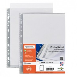 Portalistini Jolly 6 buste PP liscio 22 x 30 cm trasparente Sei rota