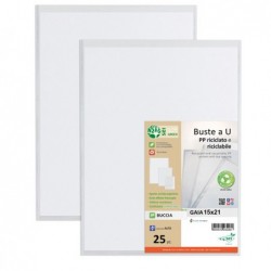 Buste a U Gaia PP riciclato buccia 15 x 21 cm Sei rota conf. 25 pezzi