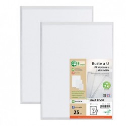 Buste a U Gaia PP riciclato buccia 22 x 30 cm Sei rota conf. 25 pezzi