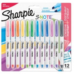 Pennarello SNote punta scalpello colori assortiti Sharpie astuccio 12 pezzi