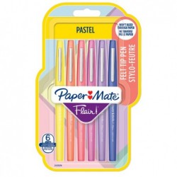 Pennarello Flair Nylon colori assortiti Pastel Papermate conf. 6 pezzi