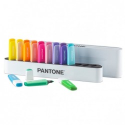 Desk set evidenziatori punta a scalpello colori assortiti Pantone conf. 12 pezzi