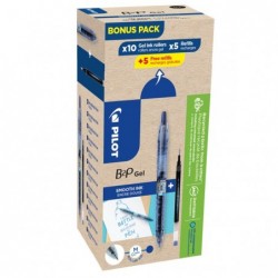 Roller gel B2P Ecoball punta 0,7 mm 10 refill B2P inclusi blu Pilot conf. 20 pezzi