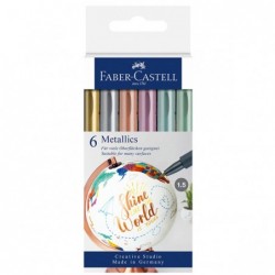 Marcatori colori assoriti metallics FaberCastell conf. 6 pezzi