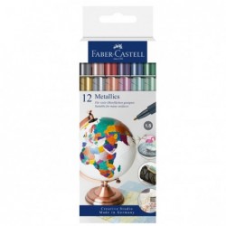 Marcatori colori assoriti metallics FaberCastell conf. 12 pezzi