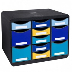 Cassettiera StoreBox Multi Bee Blue 11 cassetti nero/multicolore Exacompta