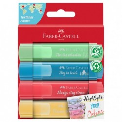 Evidenziatore Textliner 46 colori assortiti pastel Faber Castell astuccio 4 pezzi