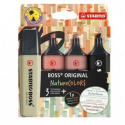 Evidenziatori Stabilo Boss NatureColors tratto 2 + 5 mm colori assortiti Stabilo astuccio 4 pezzi