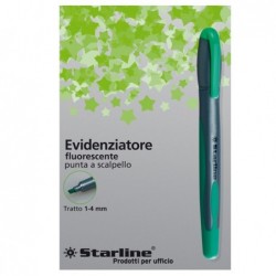 Evidenziatore a penna punta scalpello tratto da 1,04,0mm verde Starline