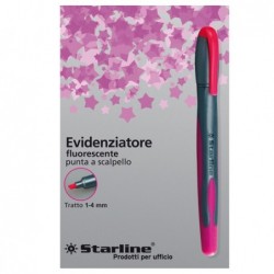 Evidenziatore a penna punta scalpello tratto da 1,04,0mm fucsia Starline